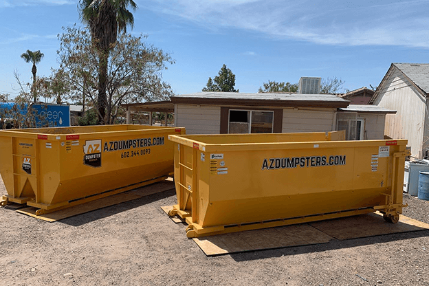 AZ Dumpster dumpsters at a clients property