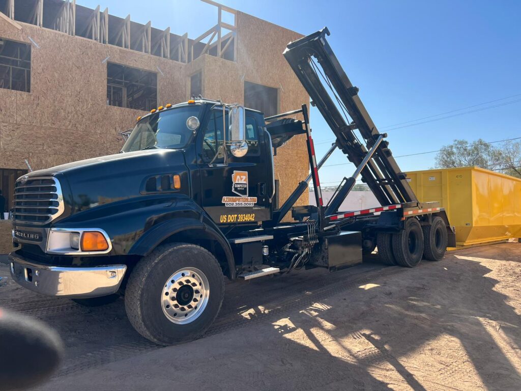 AZ Dumpster truck unloading