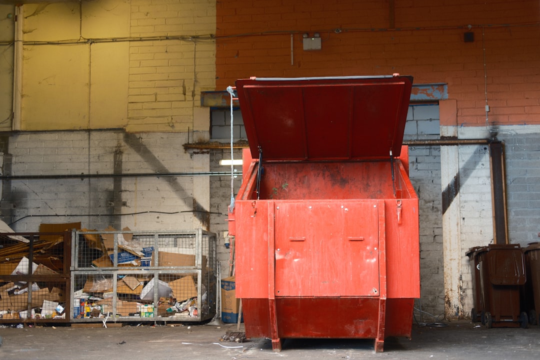 Roll-off dumpster with labeled 20 yard dumpster dimensions showing length, width, height
